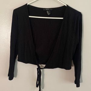 Forever 21 black crop top cover up